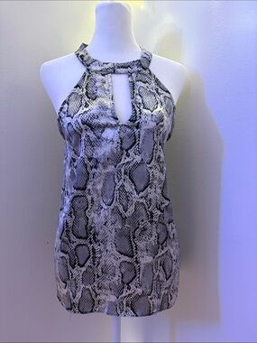 TCEC Snake-Print Halter Camisole - Black & White